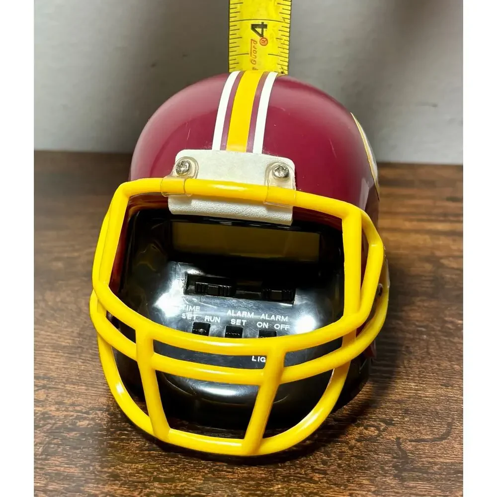 Vintage 80s Washington Redskins Mini Helmet Quartz Digital Alarm Clock Works